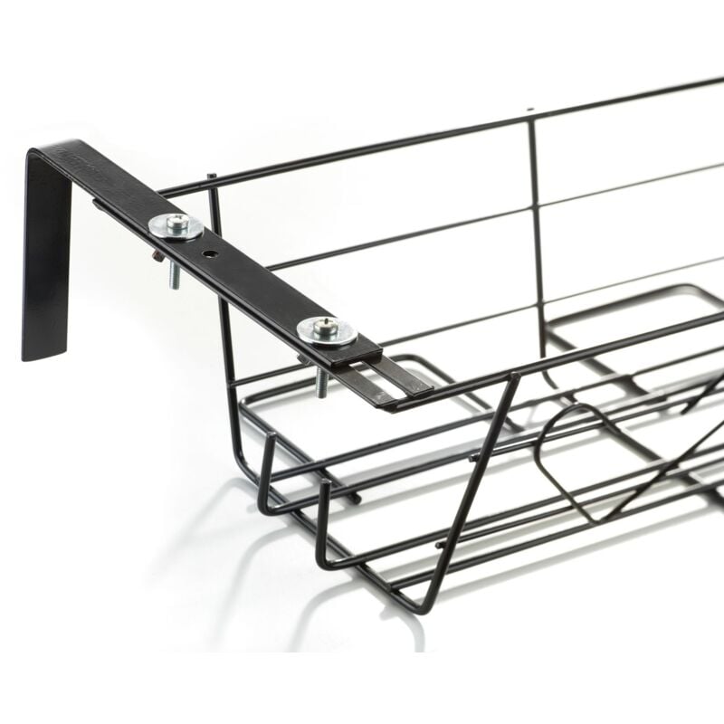 foto del prodotto andrys srl andrys porta vaso in tondino, con struttura regolabile, verniciato, colore nero, 60 x 35 x 25 cm dimensioni l 50 cm colore nero