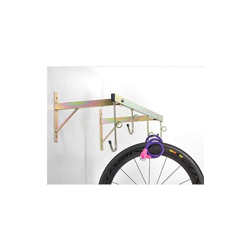 foto del prodotto andrys srl andrys portabici a parete smontabile da esterno ed interno con anelli per lucchetto antifurto, con tappi in pvc nero, in acciaio,