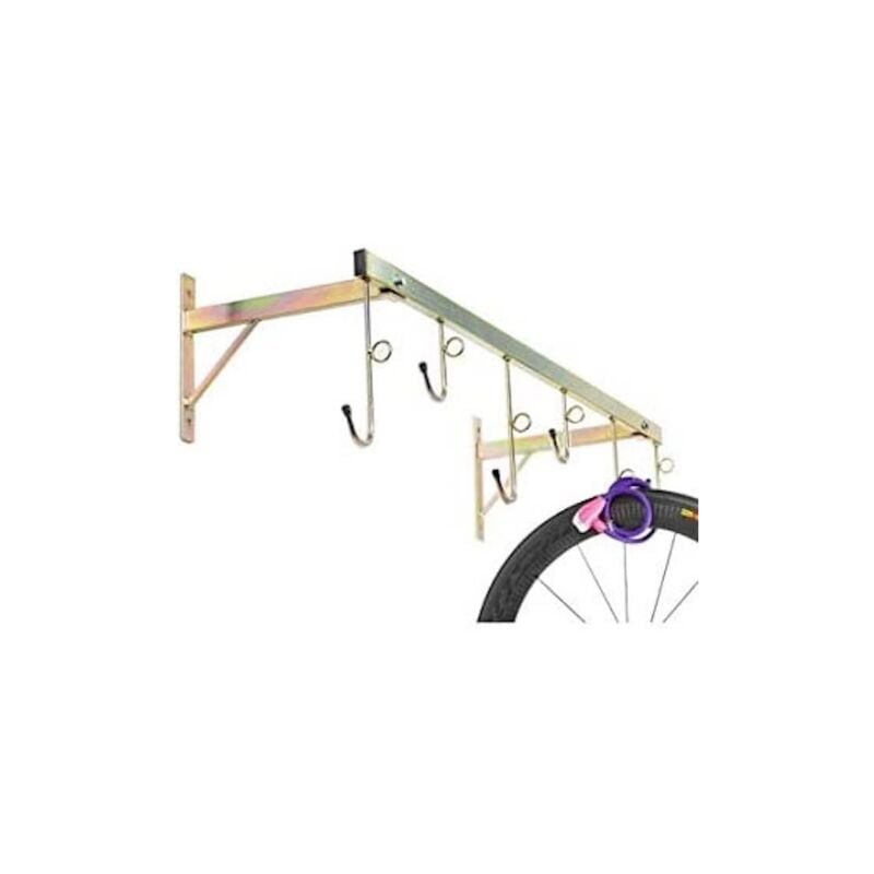 foto del prodotto andrys srl andrys portabici a parete smontabile da esterno ed interno con anelli per lucchetto antifurto, con tappi in pvc nero, in acciaio,