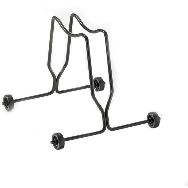 foto del prodotto andrys srl andrys rastrelliera porta bici 1 posto, con ruote fisse, anche per bici con freno a disco, in acciaio, colore argento, 35 x 35 x 30 cm