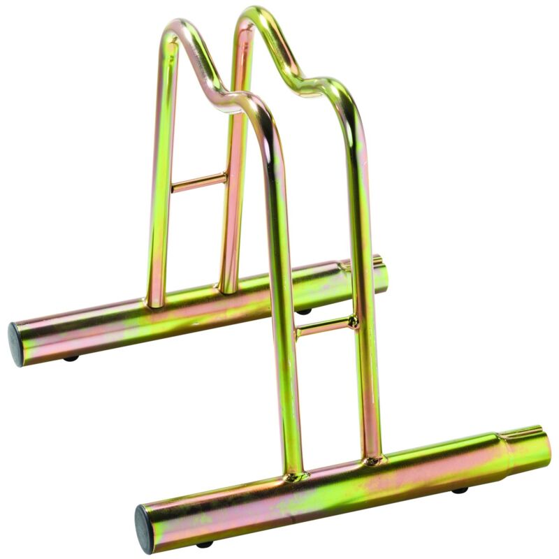 foto del prodotto andrys srl andrys rastrelliera porta biciclette a terra, permette di incastrare altri porta biciclette uguali, con tappi in pvc neri, in acciaio