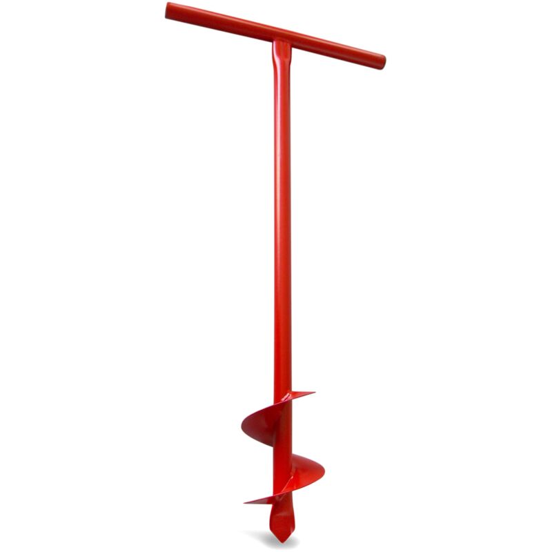 foto del prodotto andrys srl andrys trivella a mano per fori, con tappi in pvc neri, in acciaio, verniciata a polvere, colore rosso, 50 x 100 cm, fori da 15 cm