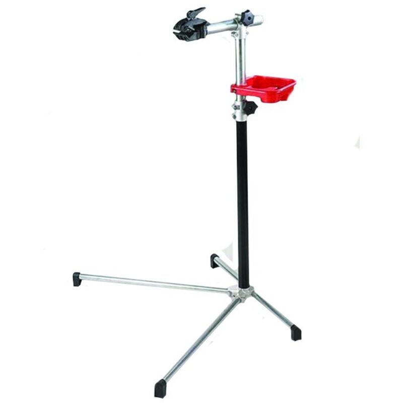 foto del prodotto andrys - supporto per biciclette a piedistallo per manutenzione e rimessaggio con altezza regolabile, morsa girevole stringi tubo, con viterie e