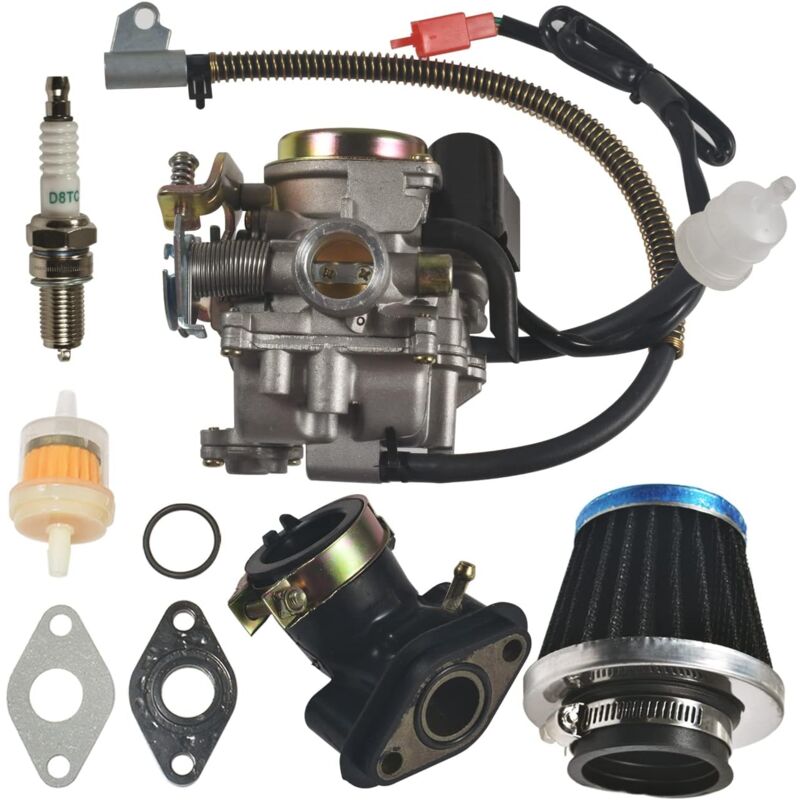 foto del prodotto andyou carburatore 50cc 4 tempi gy6 ad alte prestazioni 139qmb per scooter e ciclomotori da 49cc e 50cc, carburatore pd18j, carburatore 50cc 