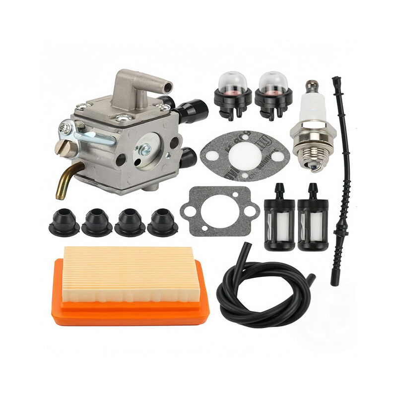 foto del prodotto andyou carburatore fs250 per stihl fs120 fs200 fs 250 fs300 decespugliatore weed eater sostituire 4134 120 0603 con bobina di accensione 4134 400