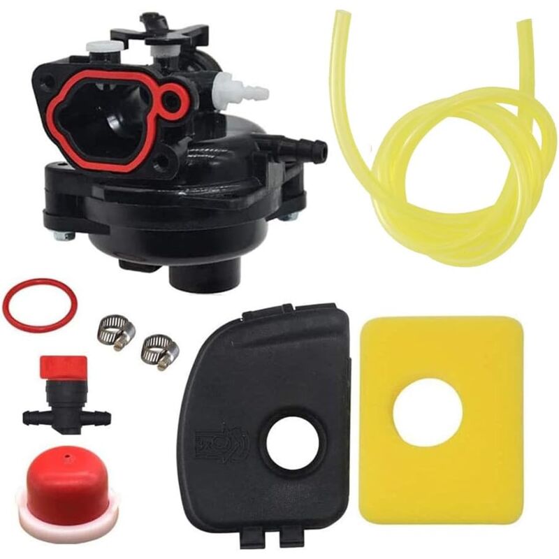 foto del prodotto andyou kit carburatore compatibile con brigg stratton 799583 593261 595656 591979 591160 con filtro aria 799579, coperchio aria 595660, pompa di
