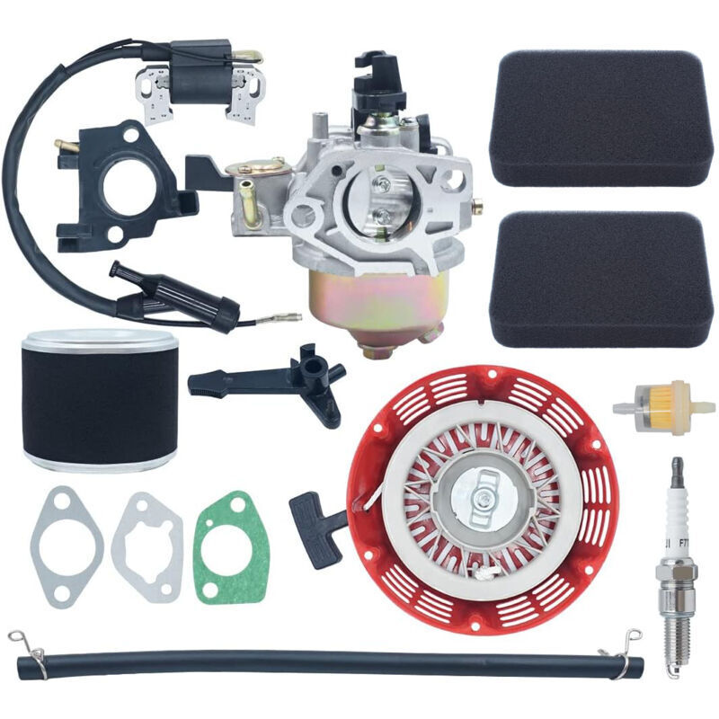 foto del prodotto andyou kit carburatore per honda gx390 gx340 con filtro aria, avviamento a strappo, candela, bobina di accensione 13hp 11hp, motore a 4 tempi kit