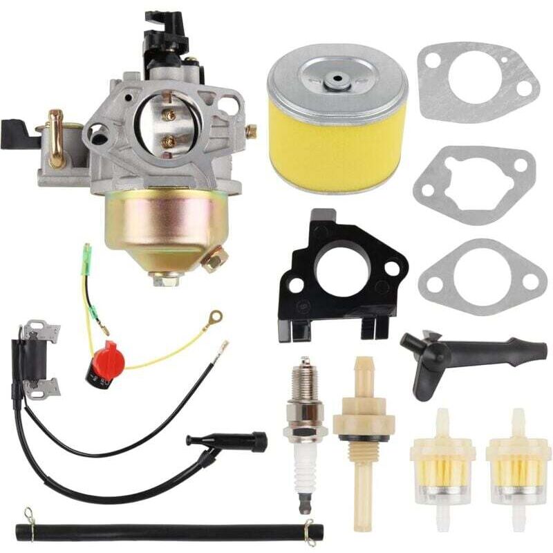 foto del prodotto andyou kit di sostituzione del carburatore per tosaerba gx340 con bobina di accensione per honda gx390, gx 390, gx 340 13 cv, 11 cv, gx340u1,