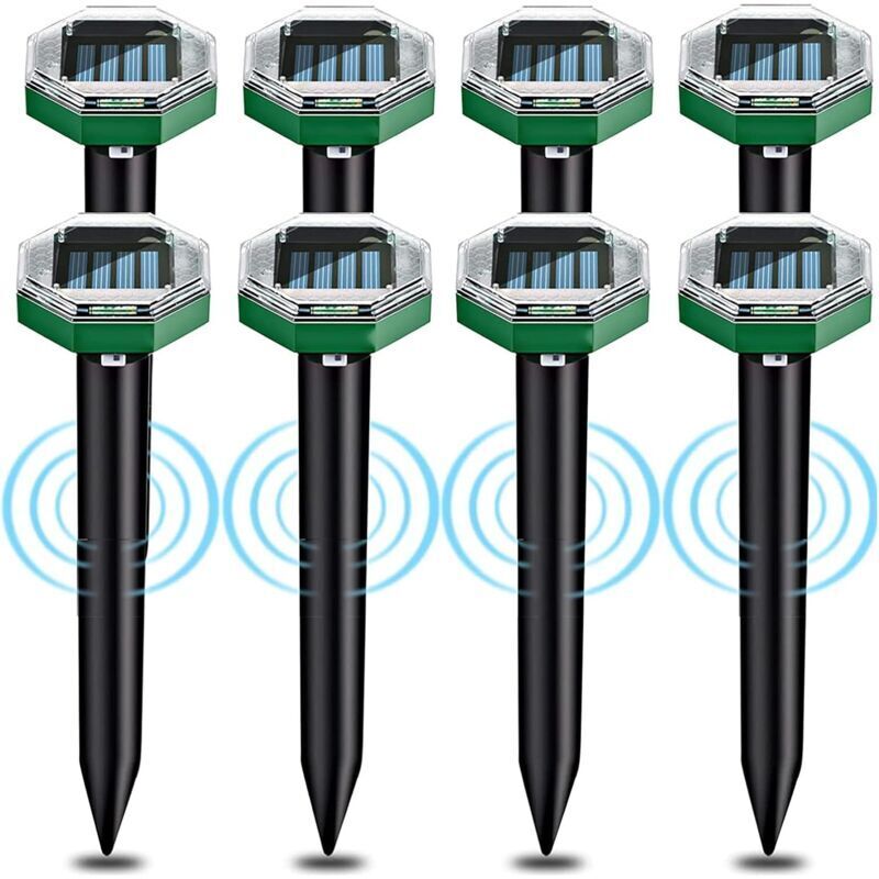 foto del prodotto andyou repellente per talpe a ultrasuoni solare da 8 pezzi, repellente per talpe a ultrasuoni solare con ip65 impermeabile, adatto per giardini,