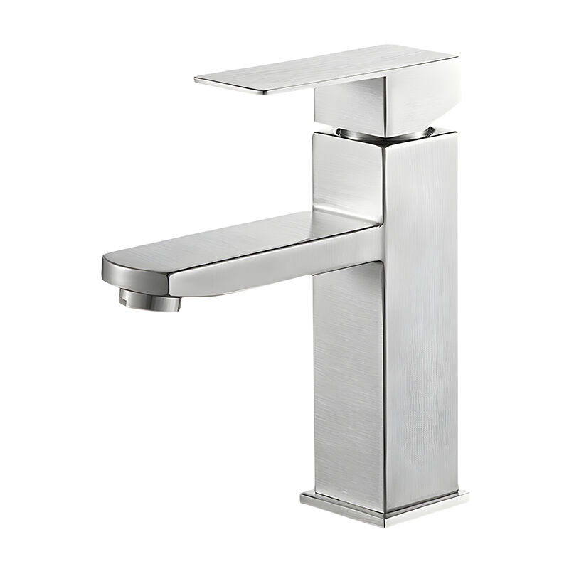 foto del prodotto andyou rubinetto per bagno miscelatore per lavabo quadrato rubinetto per acqua calda e fredda rubinetto per bagno in acciaio inossidabile senza