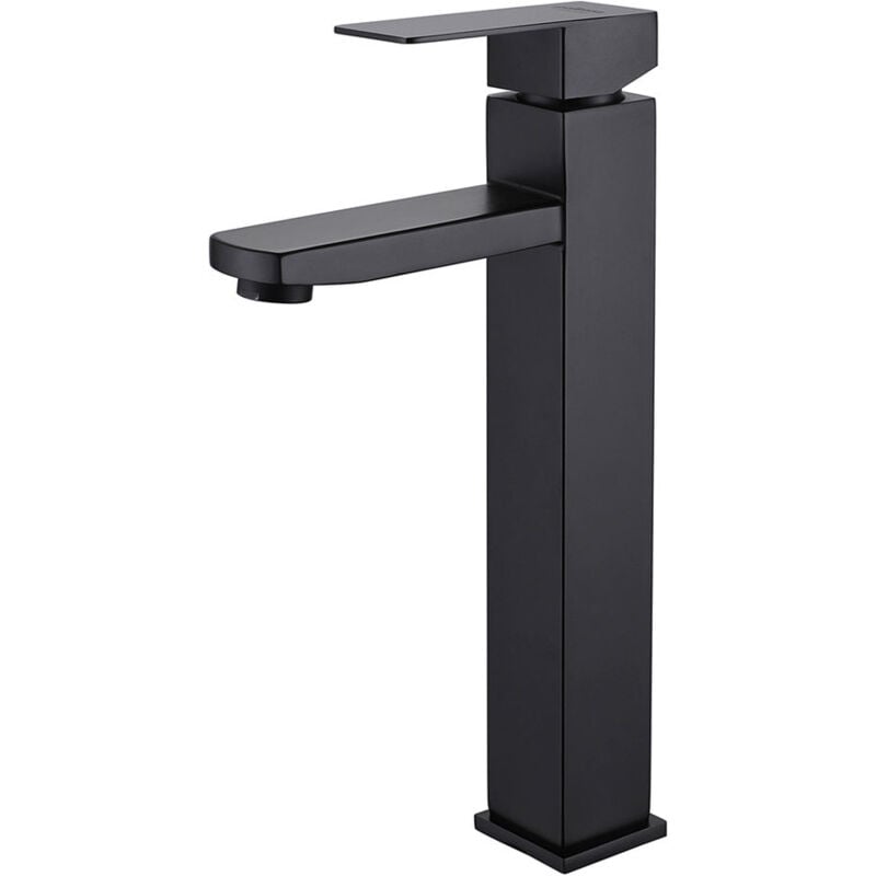 foto del prodotto andyou rubinetto per bagno nero, miscelatore per lavabo quadrato, rubinetto per acqua calda e fredda, miscelatore per bagno in acciaio inox con