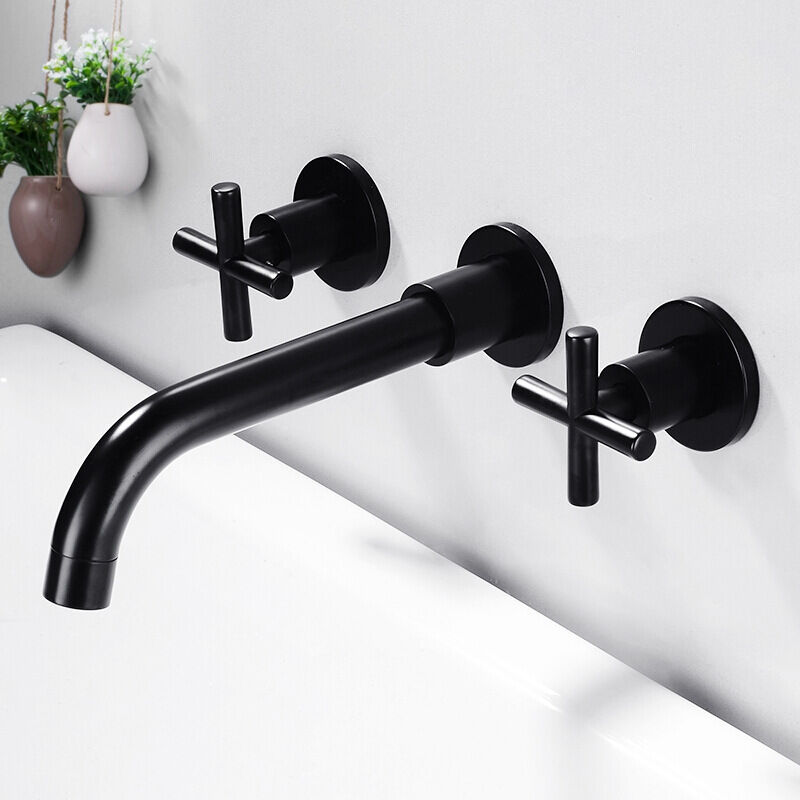 foto del prodotto andyou rubinetto per lavabo in rame a parete rotazione a 360 , controllo acqua calda fredda, facile installazione, acqua dolce senza schizzi