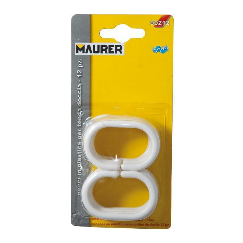 foto del prodotto anelli doccia in plastica maurer in confezione 12 pz