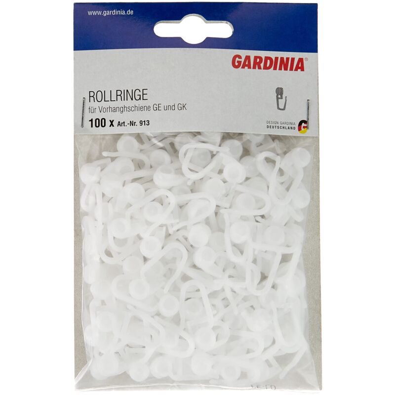 foto del prodotto anelli scorrevoli per binari per tende, plastica, bianco, set da 100, unit gardinia