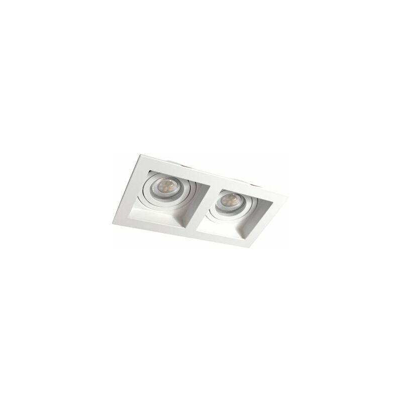 foto del prodotto anello da incasso akrah rettangolare due luci bianco 18x10cm