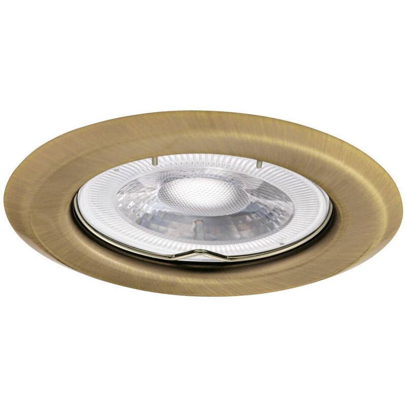 foto del prodotto anello decorativo spot inserito acciaio ottone mate 82mm gu10 gx5.3