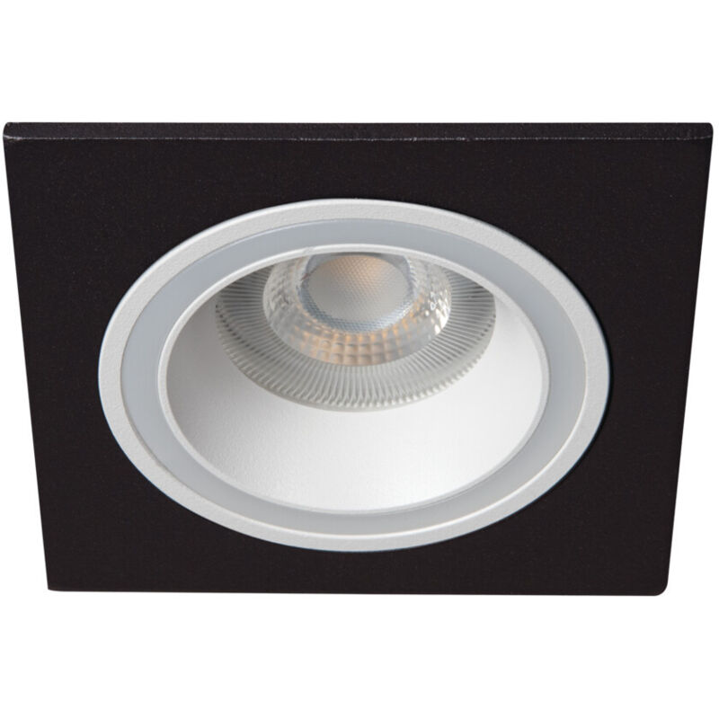foto del prodotto anello decorativo spot inserito quadrato aluminio bianco nero 92x92mm