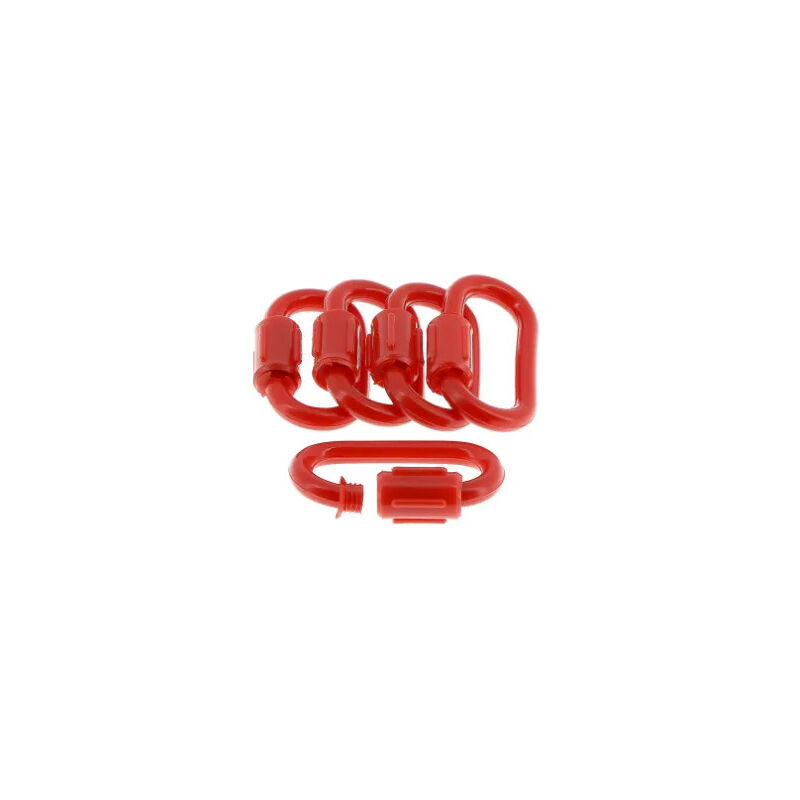 foto del prodotto anello di giunzione per catena di plastica rossa e bianca, 5 pezzi.