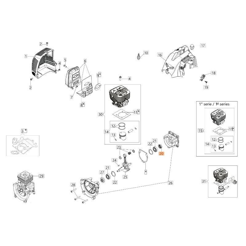 foto del prodotto anello di tenuta decespugliatore modelli bc270t originale oleomac 3050038r