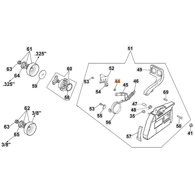 foto del prodotto anello elastico motosega modelli 925 gs630 originale oleomac 3026003r 3026003