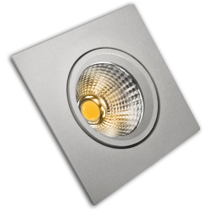 foto del prodotto anello inclinabile led quadrato matel argento freddo da 5w