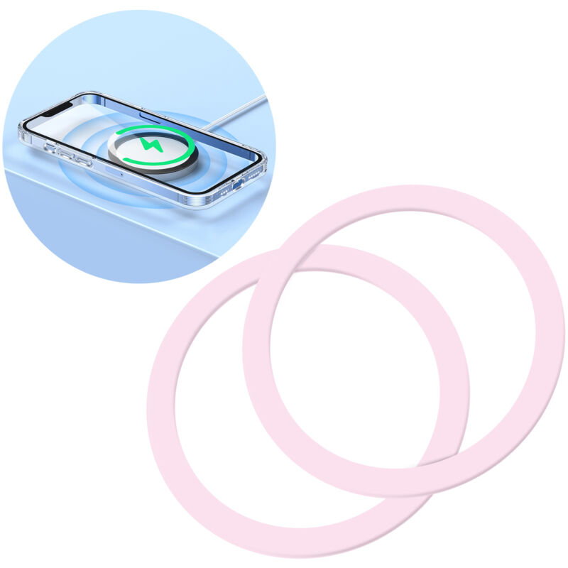 foto del prodotto anello magnetico in metallo per smartphone, rosa set da 2 pz.