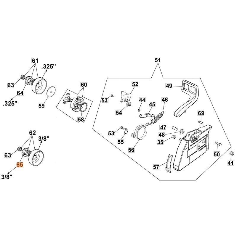 foto del prodotto anello motosega modelli 956 gs630 gs720 originale oleomac 006100730r 006100730