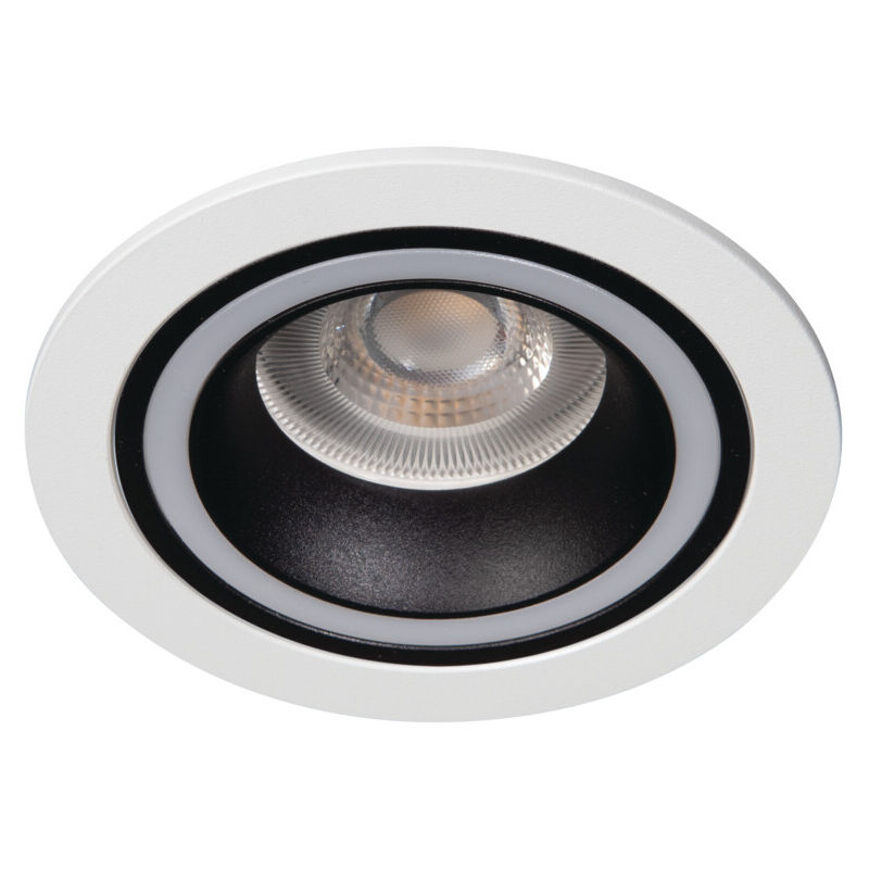 foto del prodotto anello per spot inseritibile aluminio nero bianco 90mm kanlux