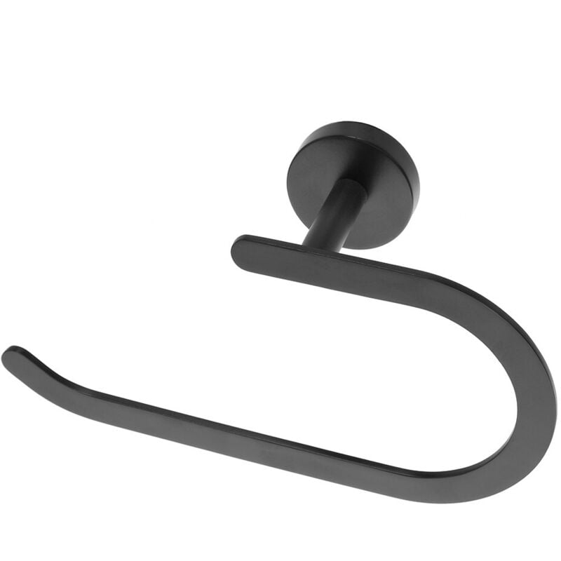 foto del prodotto anello porta asciugamani in acciaio nero opaco chic black