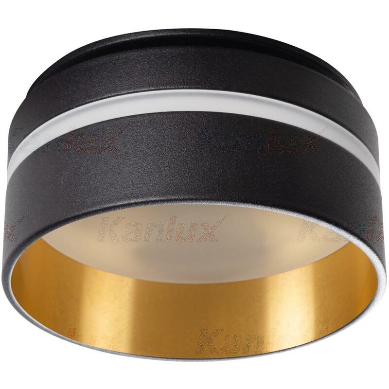 foto del prodotto anello spot incastrabile – aluminio nero/oro – ø80mm – govik kanlux