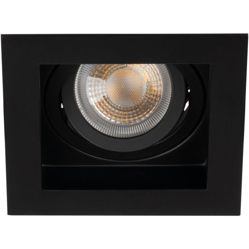 foto del prodotto anello spot incastrato quadrato alluminio nero 100x100mm gu10 mr16