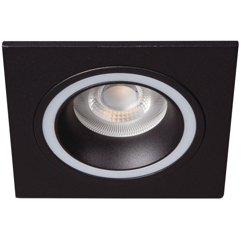 foto del prodotto anello spot quadrato incastrabile alluminio nero gu10 mr16 92 92x92mm