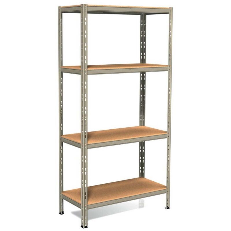 foto del prodotto anemos scaffale metallico ad incastro a 180 ripiani 100x40 h 180 cm colore zincato mod. pokerino