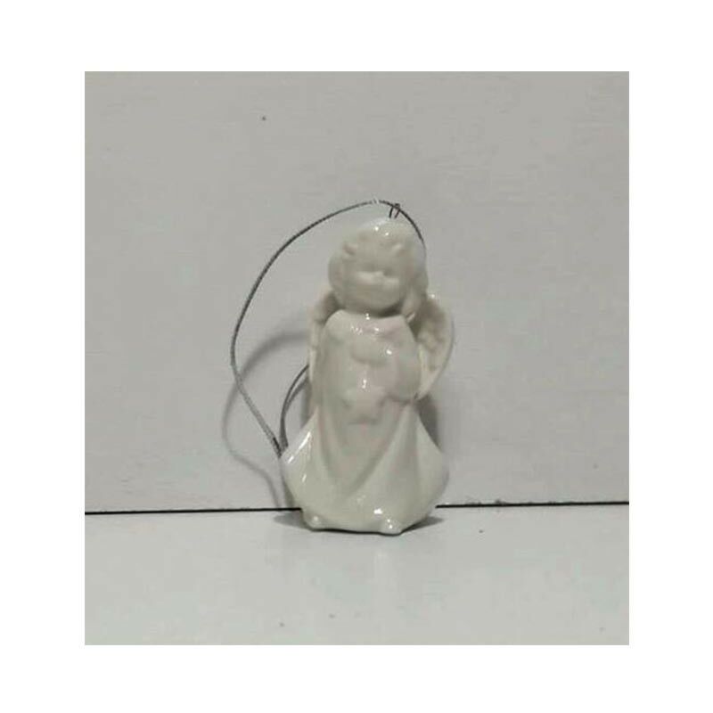 foto del prodotto angelo di natale in ceramica per regalo addobbi natalizi da decorazioni casa bianco