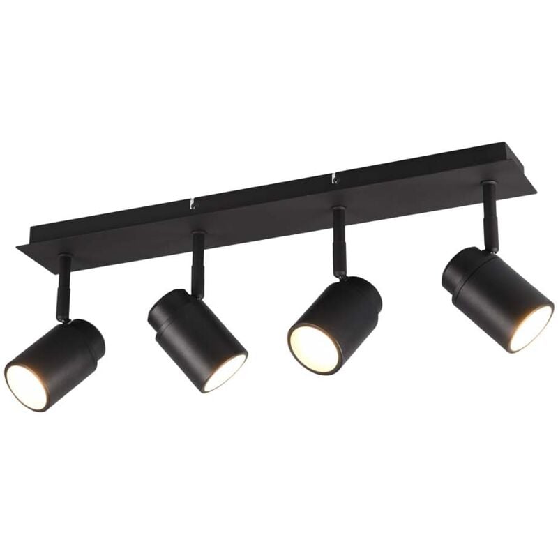 foto del prodotto angelo h2o barra 4 spots orientabili nero ip44 l.50cm