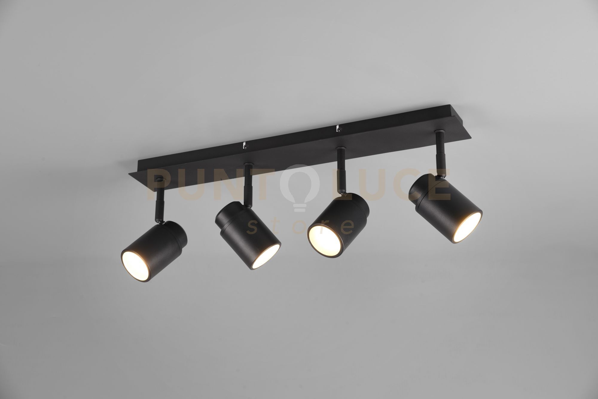 foto del prodotto angelo h2o barra 4 spots orientabili nero ip44 l.52cm 4 luci attacco gu10