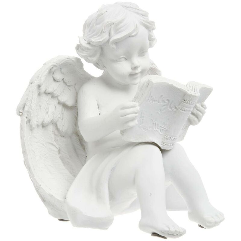 foto del prodotto angelo seduto h.15,5cm in resina - blanc/livre - atmosphera cr ateur d'int rieur