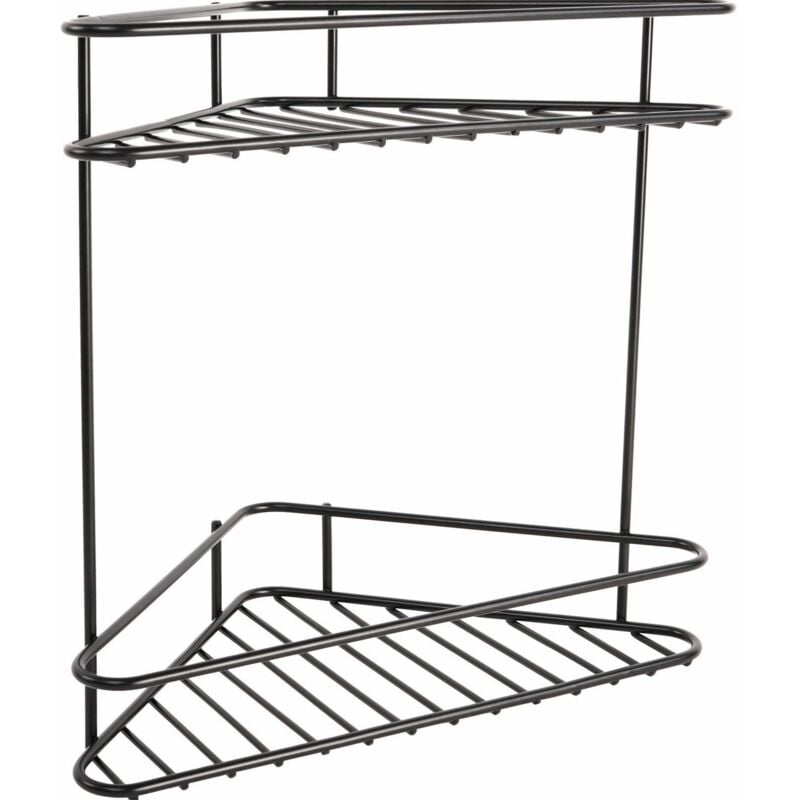 foto del prodotto angolare portaoggetti doccia mensola doppia nera mod. new chrome black