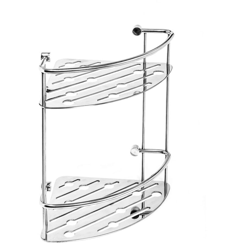foto del prodotto angoliera per doccia 2 ripiani scaffale portaoggetti acciaio mod. thin line