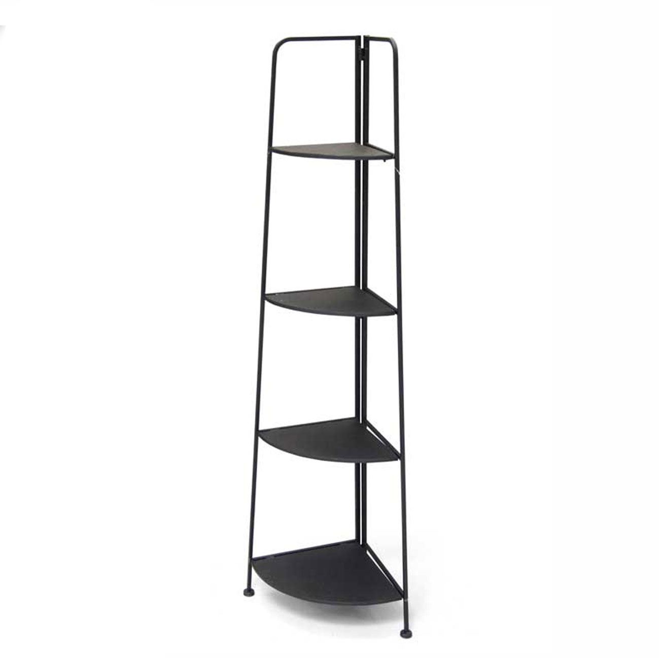 foto del prodotto angoliera pieghevole 4 ripiani in metallo 53x37x155cm colore nero