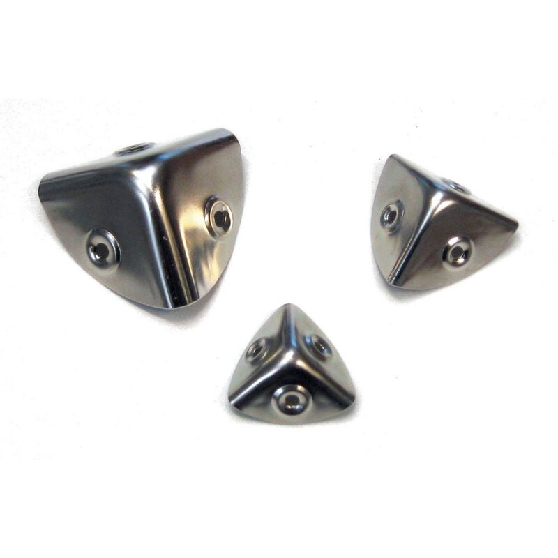 foto del prodotto angolo per bauli acciaio nichelato mm.30. prezzo per 1 pezzo.