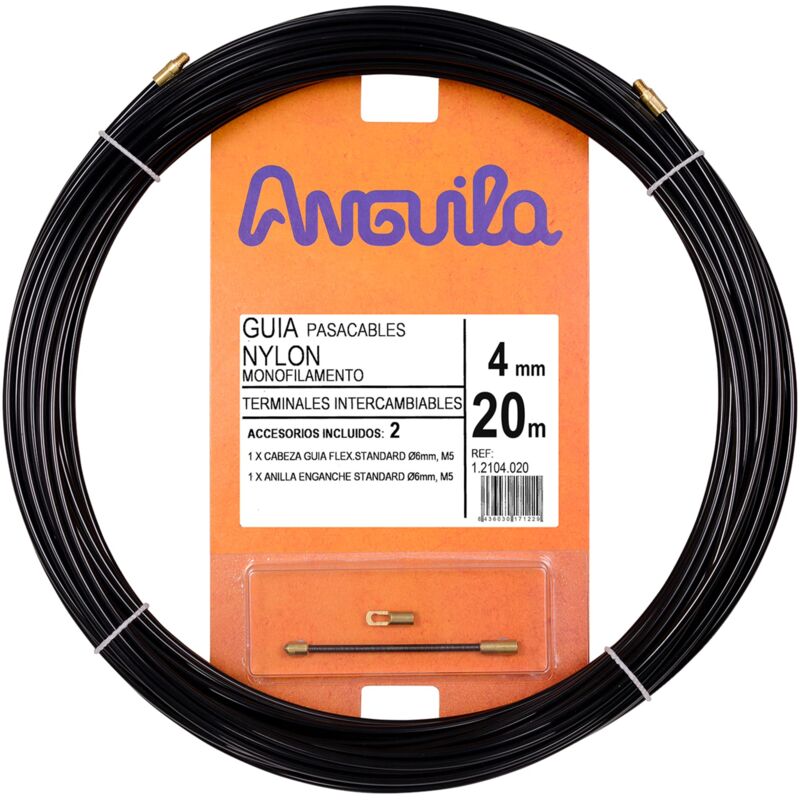foto del prodotto anguila 12104020 gu a pasacables nylon monofilamento, 20 metros, di metro 4mm, negro