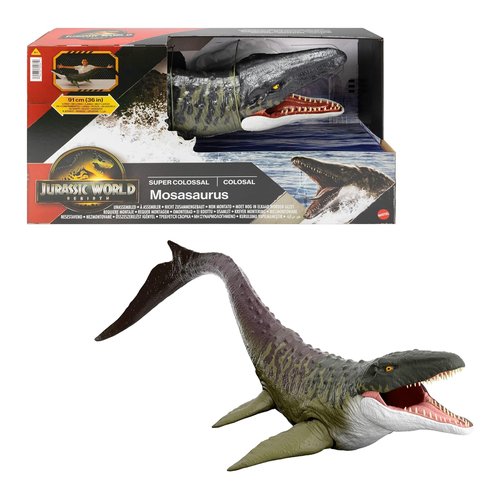 foto del prodotto animale giocattolo mattel jgb51 jurassic world rebirth mosasauro super