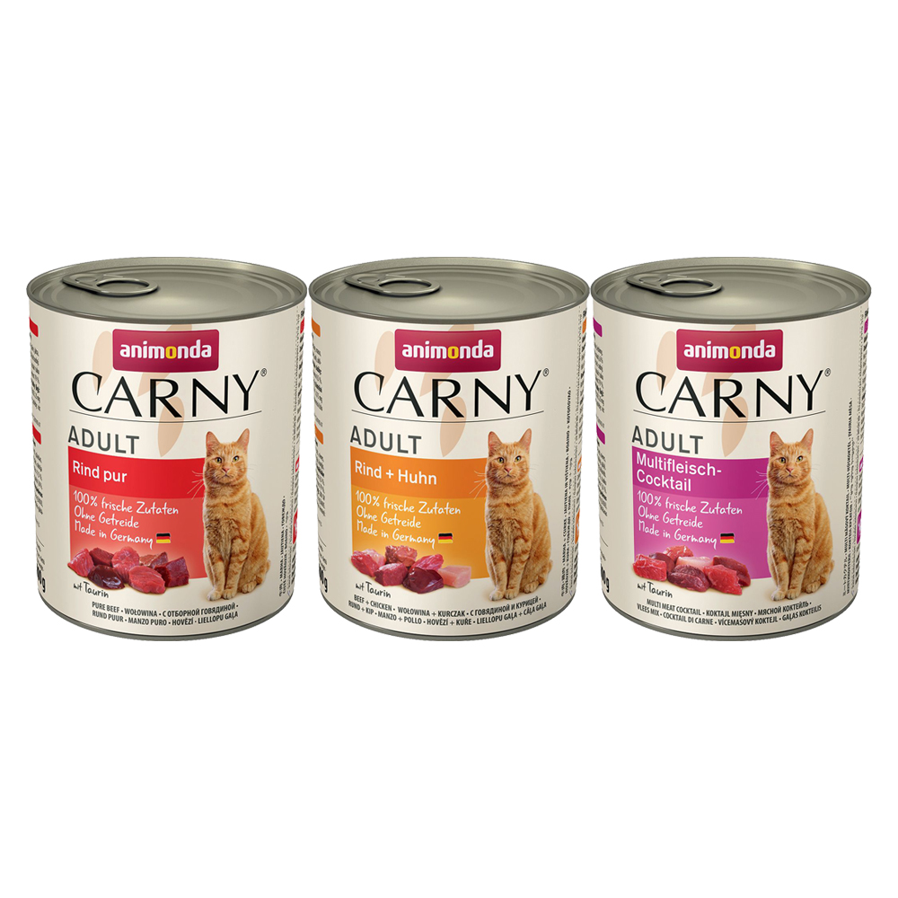 foto del prodotto animonda carny adult 24 x 800 g umido per gatto mix manzo 3 varianti 