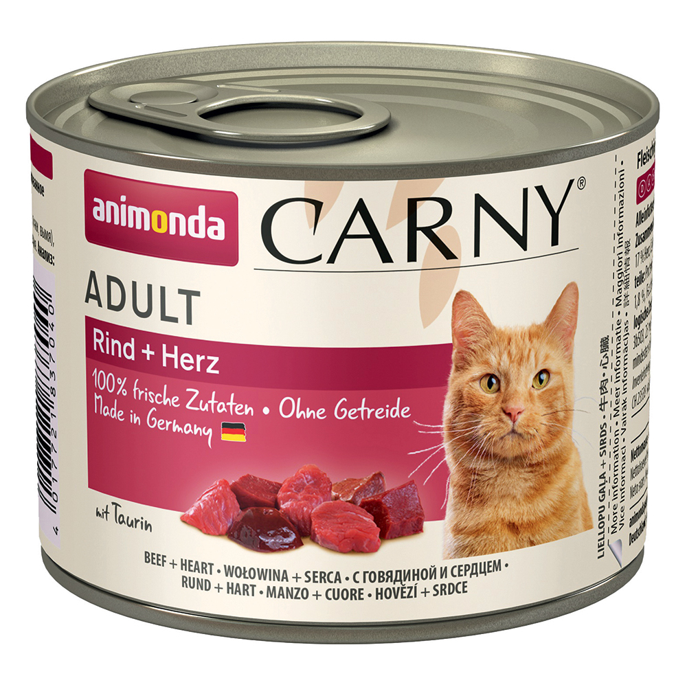 foto del prodotto animonda carny adult 6 x 200 g umido gatto manzo cuore