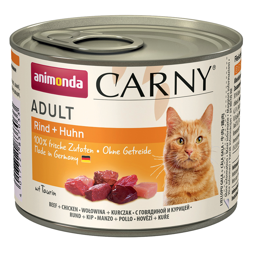 foto del prodotto animonda carny adult 6 x 200 g umido gatto manzo pollo