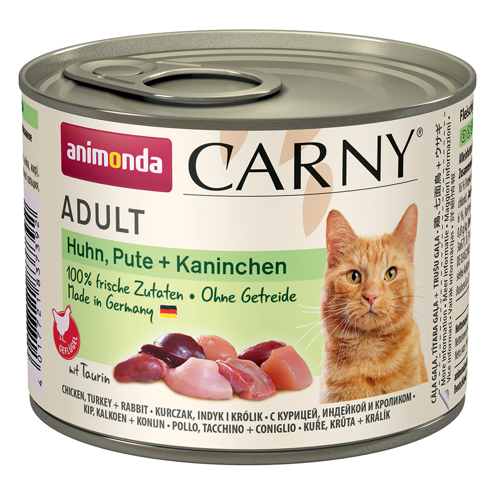 foto del prodotto animonda carny adult 6 x 200 g umido gatto pollo, tacchino coniglio