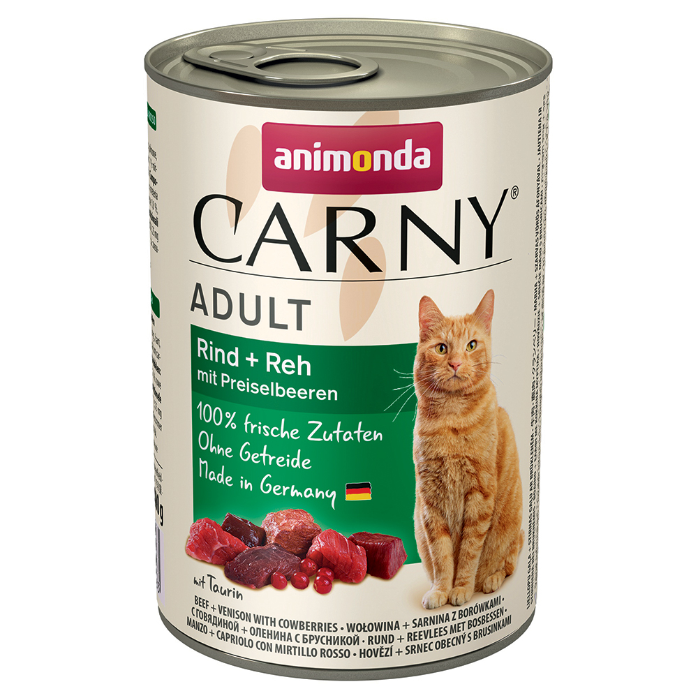 foto del prodotto animonda carny adult 6 x 400 g umido per gatto manzo, capriolo mirtilli rossi