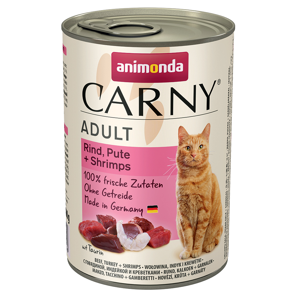 foto del prodotto animonda carny adult 6 x 400 g umido per gatto manzo, tacchino gamberetti