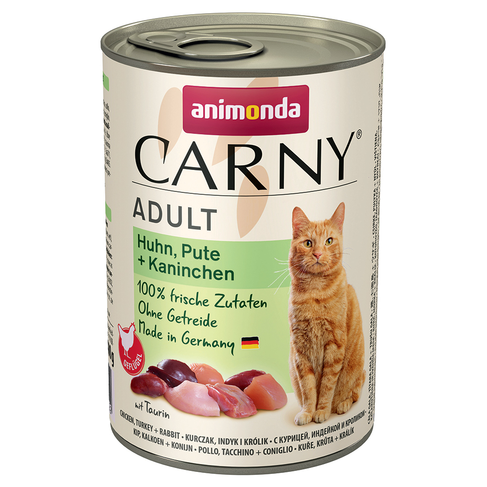 foto del prodotto animonda carny adult 6 x 400 g umido per gatto pollo, tacchino coniglio